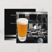 Verjaardagsfeest 30e Mannen Bier Zwart Wit Zilver Kaart (Voorkant / Achterkant)