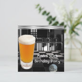 Verjaardagsfeest 30e Mannen Bier Zwart Wit Zilver Kaart (Staand voorkant)