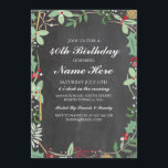 Verjaardagsfeest 40e 50e Rustieke ChalK Berry Uitn Kaart<br><div class="desc">Een leeftijd rustieke uitnodiging. Verander de tekst naar uw feest.</div>