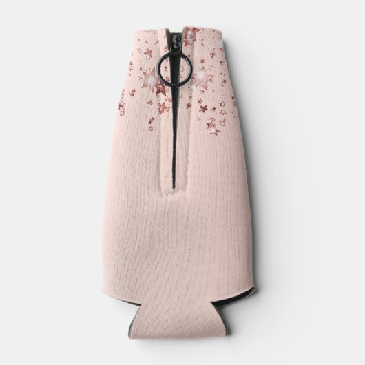 Verjaardagsfeest 50 roos gouden sterren flesjeskoeler (Achterkant)