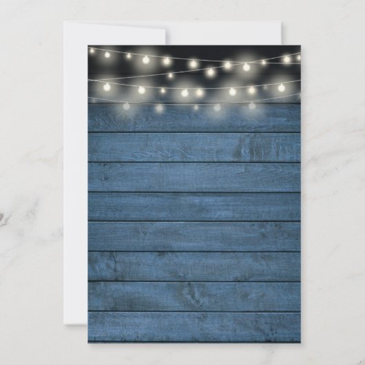 Verjaardagsfeest 50e Gouden Jubileum Blauw Rustiek Kaart (Achterkant)