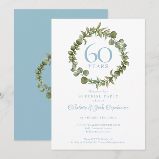 Verjaardagsfeest 60e Diamanten Huwelijksjubileum G Kaart (Voorkant / Achterkant)