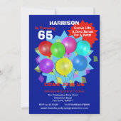 Verjaardagsfeest 65e mijlpaal gepersonaliseerde ui kaart (Voorkant)