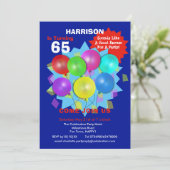 Verjaardagsfeest 65e mijlpaal gepersonaliseerde ui kaart (Staand voorkant)