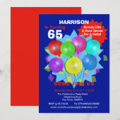 Verjaardagsfeest 65e mijlpaal gepersonaliseerde ui kaart (Voorkant / Achterkant)