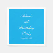 Verjaardagsfeest 6e Zesde Aangepaste Naam Kleur Le Servet (Voorkant)