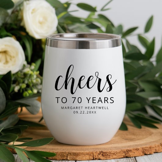 Verjaardagsfeest 70 jaar zwart schrift