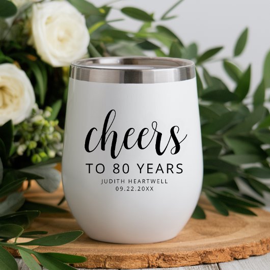 Verjaardagsfeest 80 jaar zwart schrift