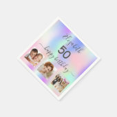 Verjaardagsfeest aangepaste foto holografisch servet (Hoek)