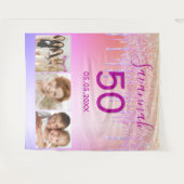 Verjaardagsfeest aangepaste foto roze gouden glitt wandkleed (Voorkant (horizontaal))