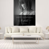 Verjaardagsfeest aangepaste foto zwart wit modern wandkleed
