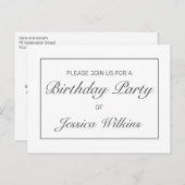 Verjaardagsfeest Aankondiging Uitnodiging Briefkaa (Voorkant / Achterkant)