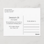 Verjaardagsfeest Aankondiging Uitnodiging Briefkaa (Achterkant)