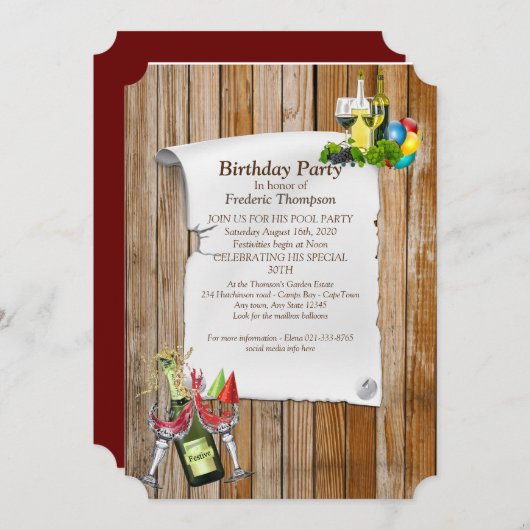 Verjaardagsfeest Aankondigingen (Voorkant / Achterkant)