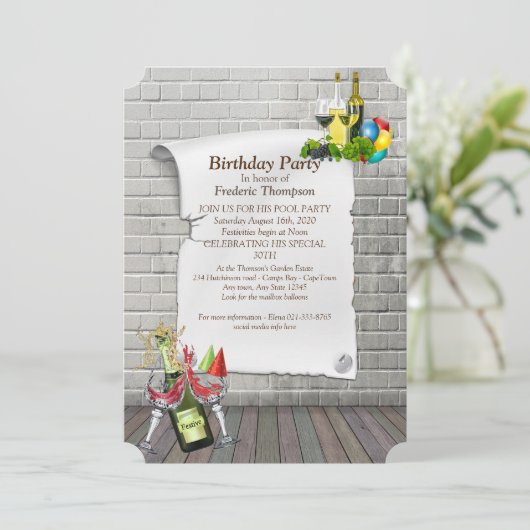 Verjaardagsfeest Aankondigingen (Staand voorkant)