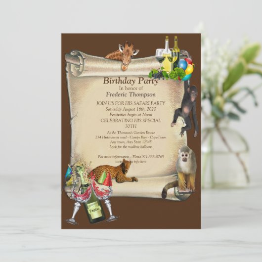 Verjaardagsfeest Aankondigingen (Staand voorkant)