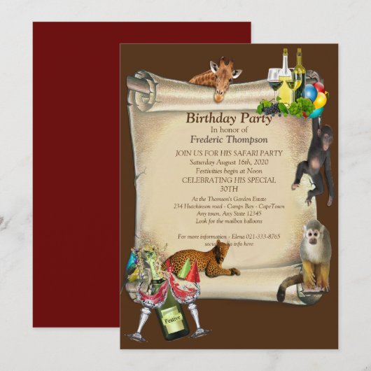 Verjaardagsfeest Aankondigingen (Voorkant / Achterkant)