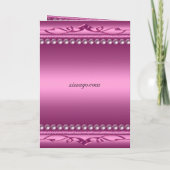 Verjaardagsfeest Aankondigingskaart Roze (Achterkant)