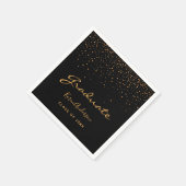 Verjaardagsfeest afgestudeerd 2025 zwart goud servet (Hoek)