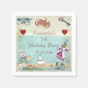 Verjaardagsfeest Alice in Wonderland gepersonalise Servetten