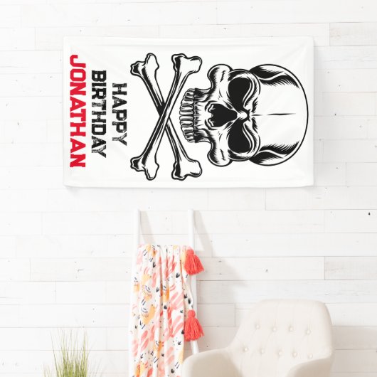 Verjaardagsfeest als een piraat spandoek (Insitu)