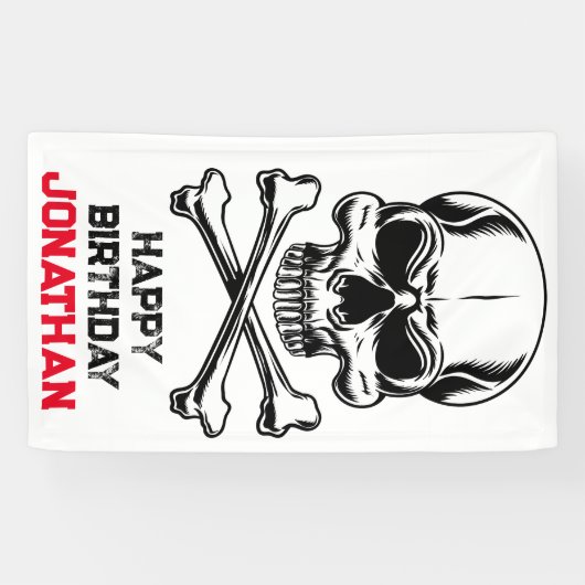 Verjaardagsfeest als een piraat spandoek (Horizontaal)