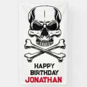 Verjaardagsfeest als een piraat spandoek (Verticaal)