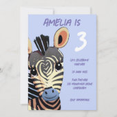 Verjaardagsfeest Baby Zebra Zebra Kaart (Voorkant)