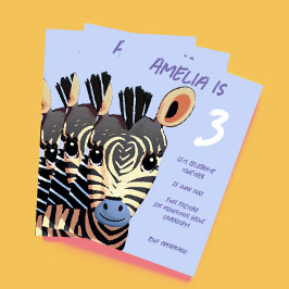 Verjaardagsfeest Baby Zebra Zebra Kaart