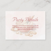 Verjaardagsfeest Backfeest Details Roze Informatiekaartje (Voorkant)