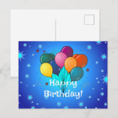 Verjaardagsfeest Ballonnen Briefkaart (Voorkant / Achterkant)