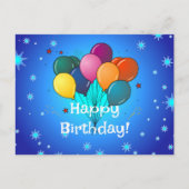 Verjaardagsfeest Ballonnen Briefkaart (Voorkant)
