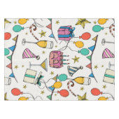 Verjaardagsfeest Ballonnen Taart Champagne Tafelkleed (Voorkant (Horizontaal))