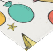 Verjaardagsfeest Ballonnen Taart Champagne Tafelkleed (Gekanteld)