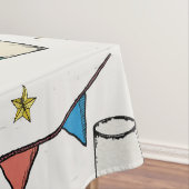 Verjaardagsfeest Ballonnen Taart Champagne Tafelkleed (Voorbeeld)