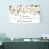 Verjaardagsfeest Banner 21st White Rose Bloemen (Beurs)