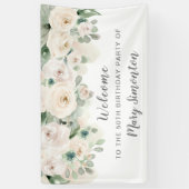 Verjaardagsfeest Banner 50ste Witte Roos Bloemen (Verticaal)