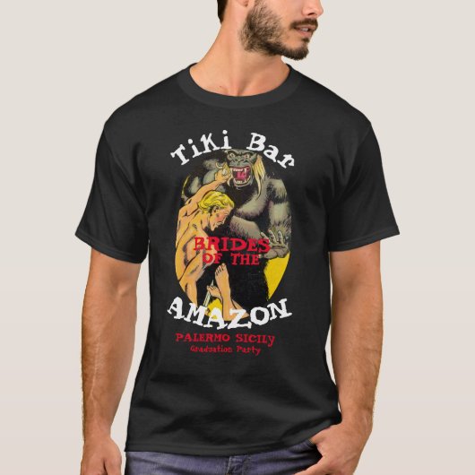 Verjaardagsfeest Barbecue Tiki Bar Amazon T-shirt (Voorkant)