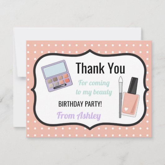 Verjaardagsfeest Bedankt Nodig Kaart Beauty Nails  (Voorkant)