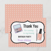 Verjaardagsfeest Bedankt Nodig Kaart Beauty Nails  (Voorkant / Achterkant)
