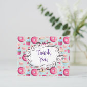 Verjaardagsfeest Bedankt Snoepjes Patroon Custom Briefkaart (Staand voorkant)