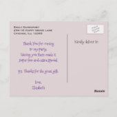 Verjaardagsfeest Bedankt Snoepjes Patroon Custom Briefkaart (Achterkant)