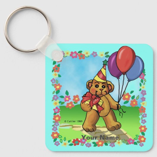 Verjaardagsfeest Beer sleutelhangers (Voorkant)