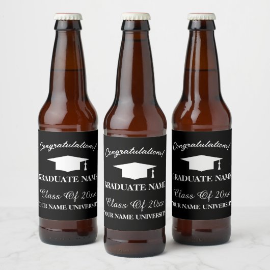 Verjaardagsfeest bierfleslabels met afgestudeerde  bier etiket (Flessen)
