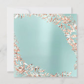 Verjaardagsfeest Bladeren Krans Tiffany Aqua Roze  Kaart (Achterkant)