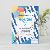 Verjaardagsfeest Blauw Kaart (Staand voorkant)