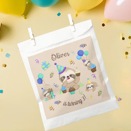 Verjaardagsfeest Blauwe Ballon Zachte Luiaard Bedankzakje