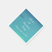 Verjaardagsfeest Blauwgroen Blauw Water Naam Datum Servet (Hoek)