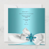 Verjaardagsfeest Blauwgroen Blauwe Witte Boog Ball Kaart (Achterkant)