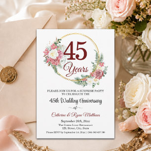 Verjaardagsfeest bloemen 45 jaar getrouwd kaart